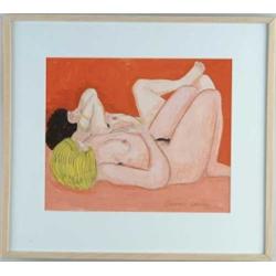 BERNARD LANGLAIS (American, 1923-1977) “YELLOW AND BROWN”.