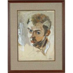 ATTRIBUTED TO AARON BOHROD (American, 1907-1992) PORTRAIT OF BILL CUMMINGS.