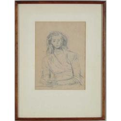 HENRY VARNUM POOR (American, 1888-1970) SKETCH OF MRS. WILLIAM CUMMINGS.