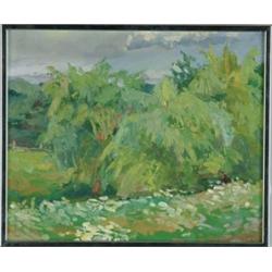 J STACHOWICZ (American, 20th Century) SUMMER TREES.