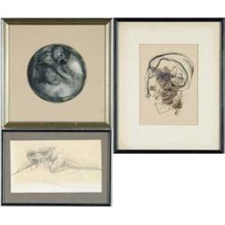 THREE FRAMED PICTURES.