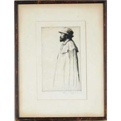 WILLIAM AUERBACH-LEVY (American, 1889-1964) MAN WITH CAPE AND HAT.