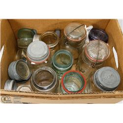 BOX OF VINTAGE JARS