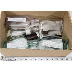 BOX OF ASSORTED FLASKS