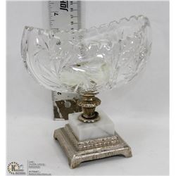 PINWHEEL CRYSTAL CANDY/FRUIT BOWL ON MARBLE