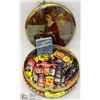 Image 1 : OLD TIN WITH 13 COLLECTIBLE HOT WHEELS WITH HOT