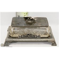 PINWHEEL SILVER PLATED BUTTER DISH.