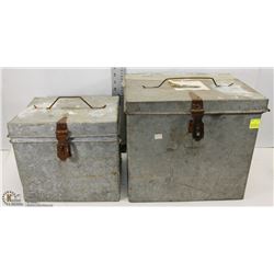 TWO 1967 GALVANIZED EDMONTON BALLOT BOXES.