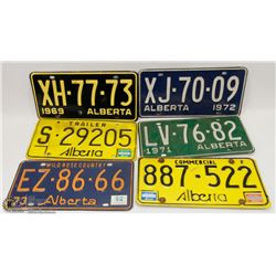 6 VINTAGE LICENSE PLATES