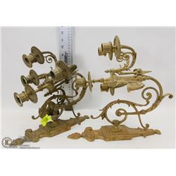2 BRASS WALL CANDLE STICK HOLDER SCONCES