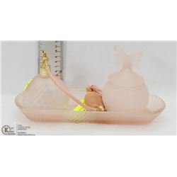 VINTAGE 1950'S FROSTED PINK VANITY