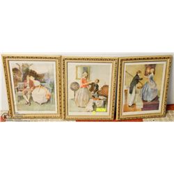3 VINTAGE MATCHING FRAMED  PRINTS FROM