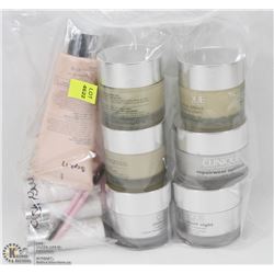 BAG OF CLINIQUE BEAUTY PRODUCTS AND MAKEUP