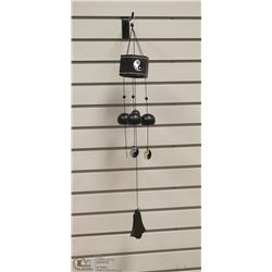 BUDDHA WIND CHIME W/ BLACK AND BRASS ACCENTS