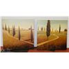Image 1 : 2 GREEN SCAPE PICTURES ON CANVAS 24"X24" EACH