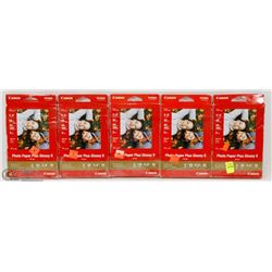 LOT OF 5 CANON PHOTO PAPER PACKS
