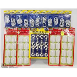 BUNDLE OF ASSORTED WALL HOOKS