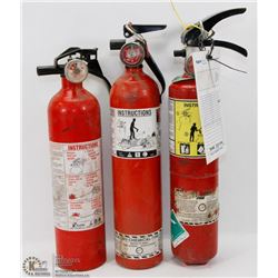 LOT OF 3 FIRE EXTINGUISHERS