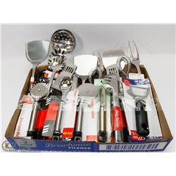 FLAT OF KITCHEN UTENSILS