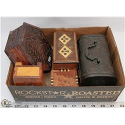 FLAT OF VARIOUS WOOD JEWELRY/ TRINKET BOXES