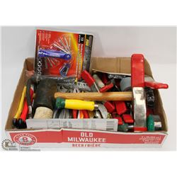 FLAT OF ASSORTED TOOLS INCL PLIERS & MORE