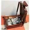 Image 1 : TRIPOD ART EASEL LOADED WITH PAINTS, SOME OPENED