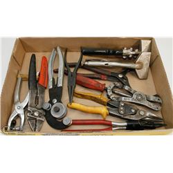 FLAT OF PLIERS, BENDERS, SNIPS & MORE