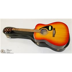 YAMAHA RED TONE 310 GUITAR WITH HARD CASE.