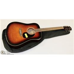 GWL WASHBURN SUNBURST GUITAR WITH SOFT CASE.