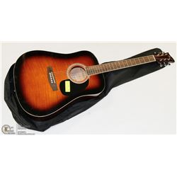 JAY SUNBURST GUITAR WITH SOFT CASE.