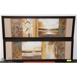 LOT OF 2 BEACH SCENE RECTANGLE FRAMED PICTURES.