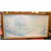 Image 1 : SNOW SCENE FRAMED OIL  ON CANVAS PICTURE