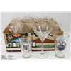 Image 1 : BOX WITH 12 MISC DRINKING GLASSES - OILERS, GREY
