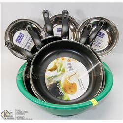 LOT OF FRYING PANS