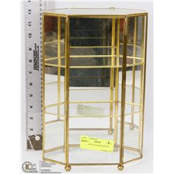 BRASS AND GLASS ORNAMENTS STAND