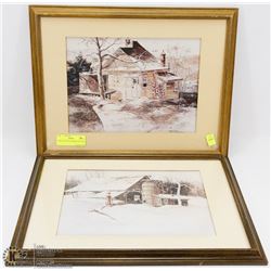 PAIR OF MATTED FRAMED PICTURES