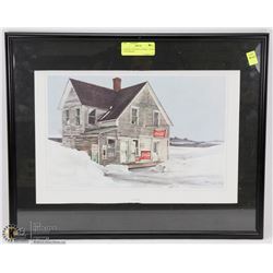 FRAMED COUNTRY GENERAL STORE LITHOGRAPH