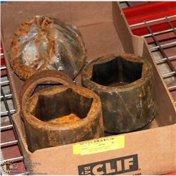 LOT OF EXTRA HEAVY DUTY SOCKETS INCL 1-1/2" DRIVE,