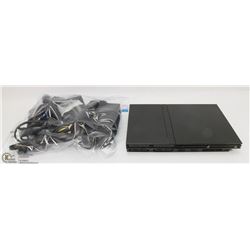 PS2 SLIM  GAMING CONSOLE WITH ALL CORDS AND 1