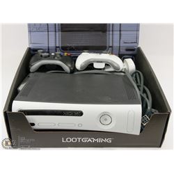 XBOX 360 GAME SYSTEM WITH CABLES AND 1