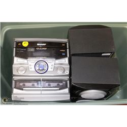 SHARP STEREO IN LARGE TOTE