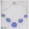 Image 1 : #4-BLUE CHALCEDONY,WHITE TOPAZ GEMSTONE NECKLACE