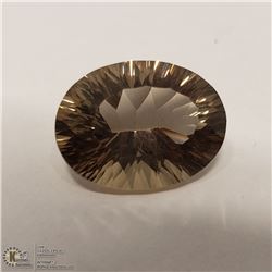 29) SMOKY QUARTZ, OPTIC CUT, OVAL, APPROX 8 CTS