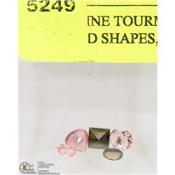 15) GENUINE TOURMALINES, ASSORTED SHAPES, SIZES &
