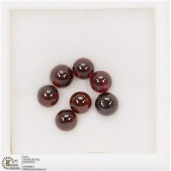 19) GENUINE GARNETS, ROUND CABOCHON, APPROX 6 CTS