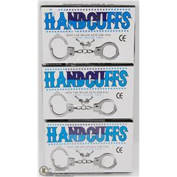 LOT OF THREE HANDCUFFS WITH KEYS