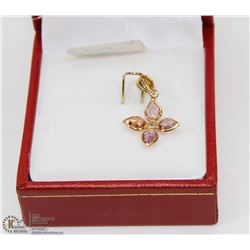 91) 14K GOLD PINK SAPPHIRE (1.30CT) AND DIAMOND