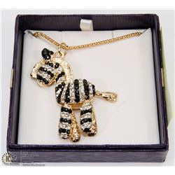 RHINESTONE ZEBRA NECKLACE