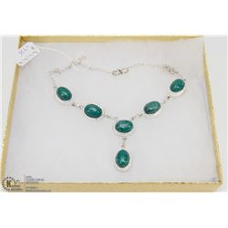#69-NATURAL MALACHITE GEMSTONE NECKLACE