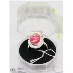 #60-AUSTRALIA FIRE OPAL GEMSTONE RING